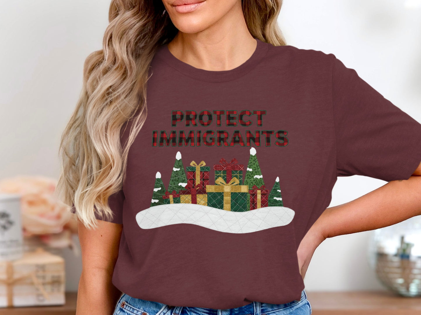 Protect Immigrants Christmas T-Shirt