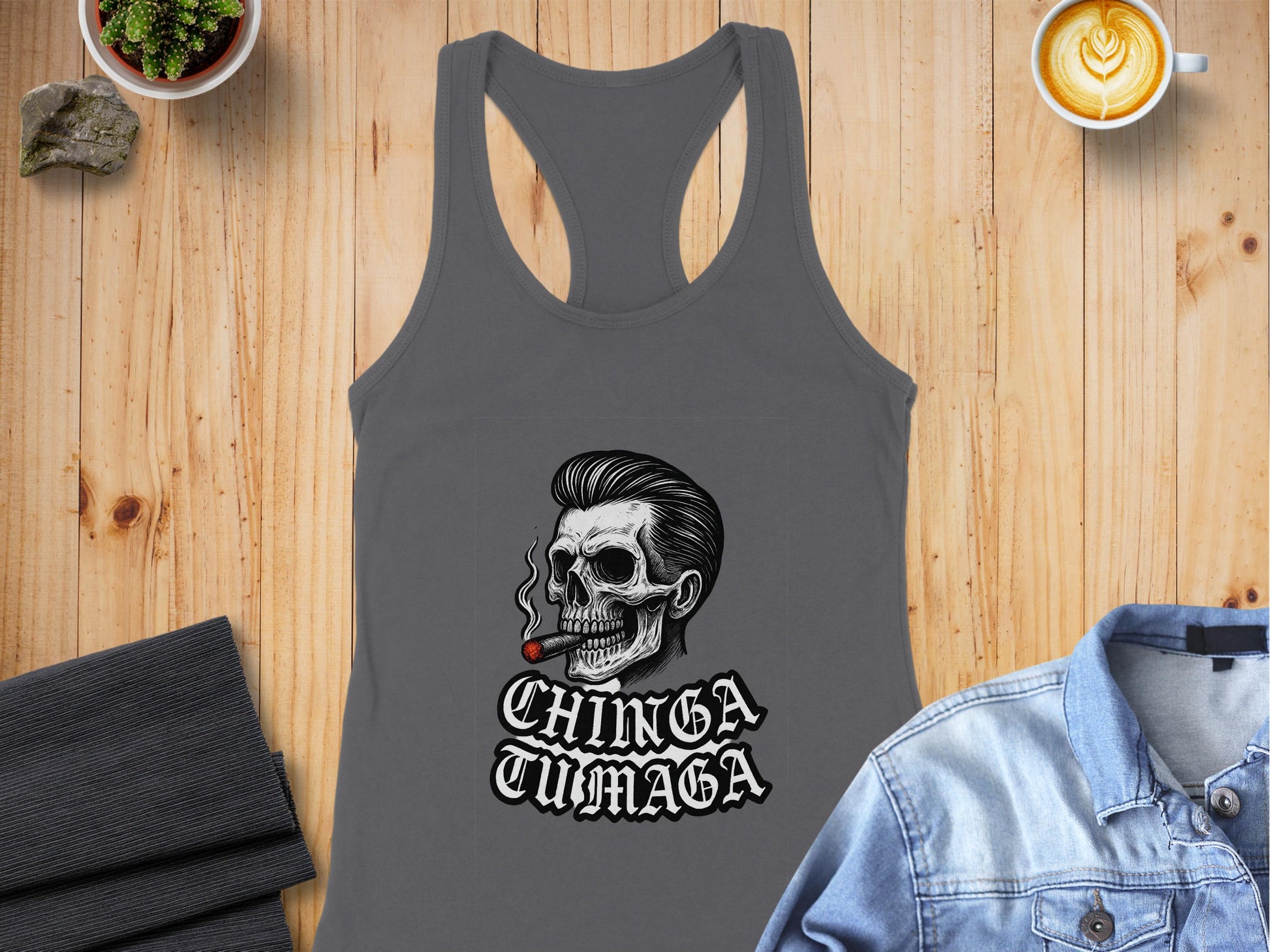 Gothic Skull with Cigar Design Tank Top product