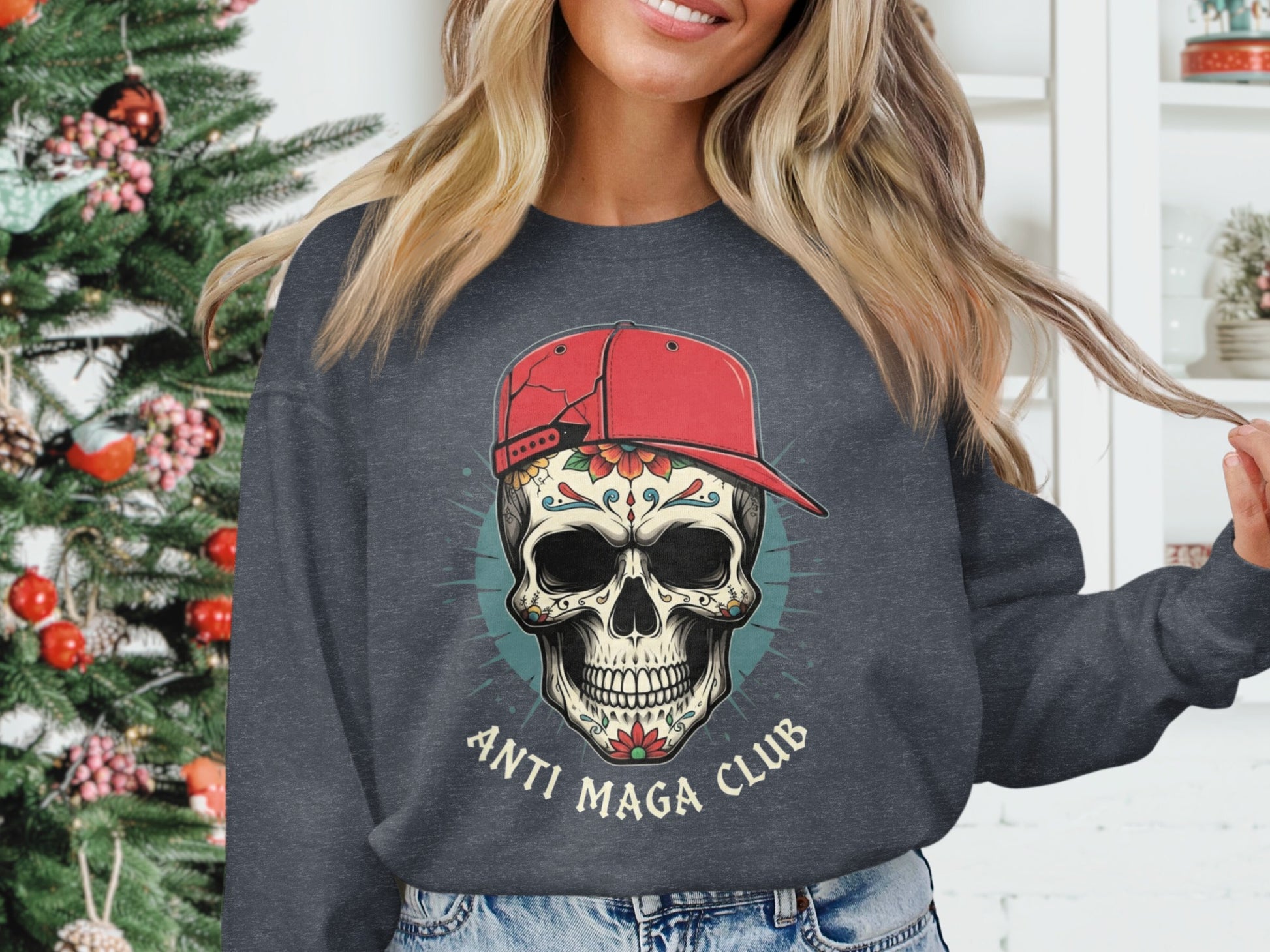 Anti Maga Club Skull Graphic Sweatshirt product