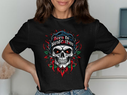 Born to Blend Cultures Skull Graphic T-Shirt product type