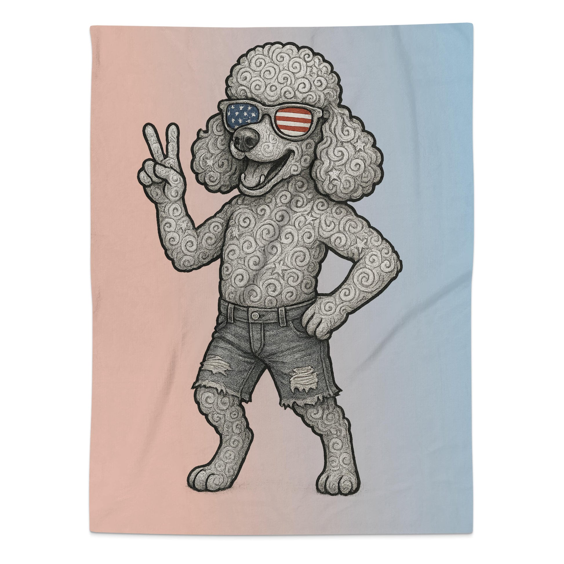 Patriotic Poodle in Sunglasses Fun Artistic product type