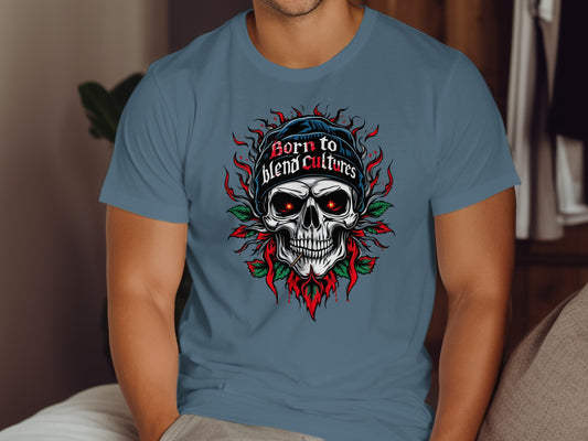 Born to Blend Cultures Skull Graphic T-Shirt product