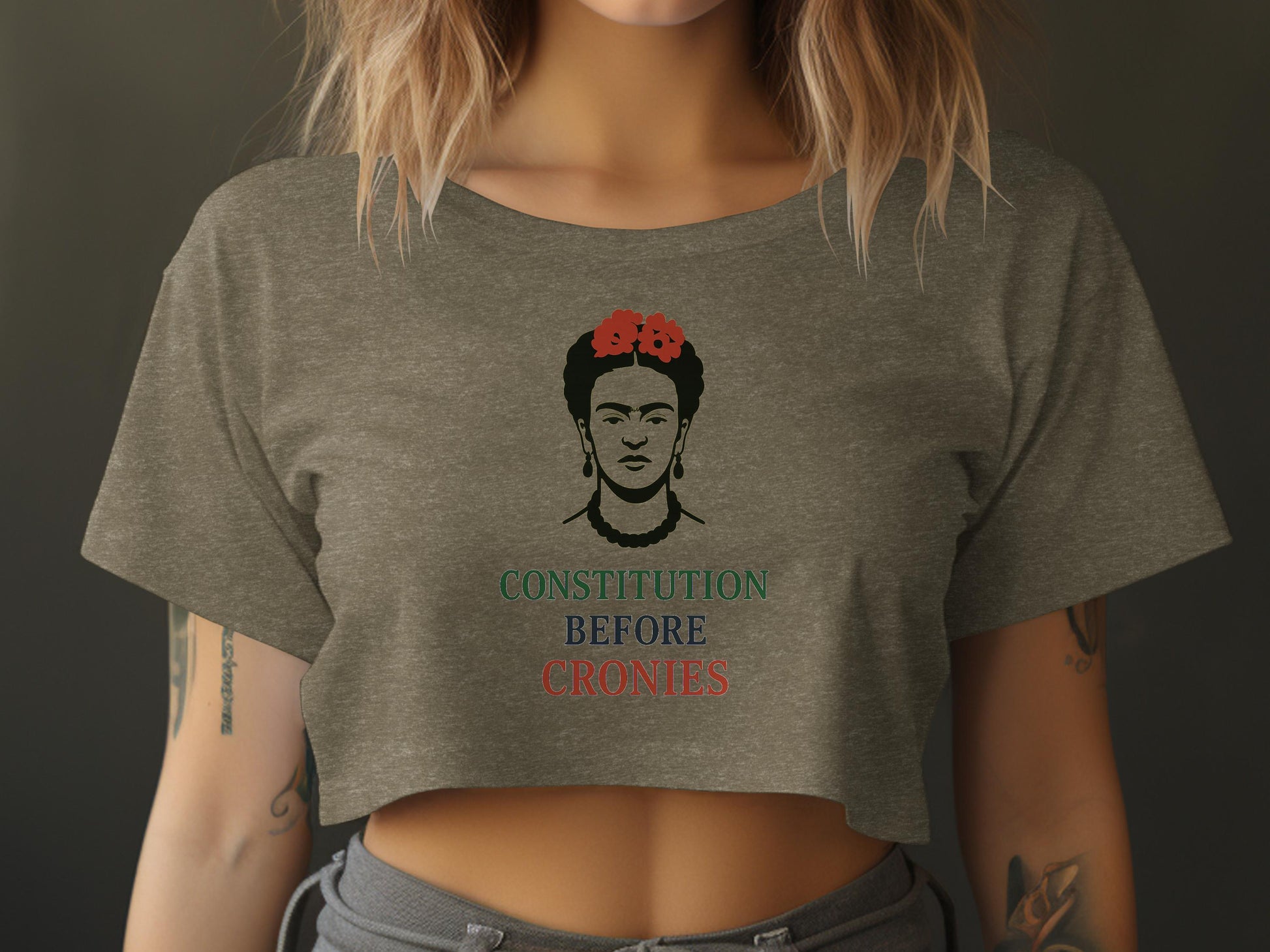 Constitution Before Cronies Artwork Crop Top product