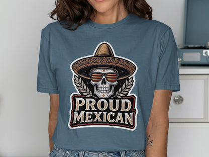 Proud Mexican Skull Design Graphic T-Shirt product