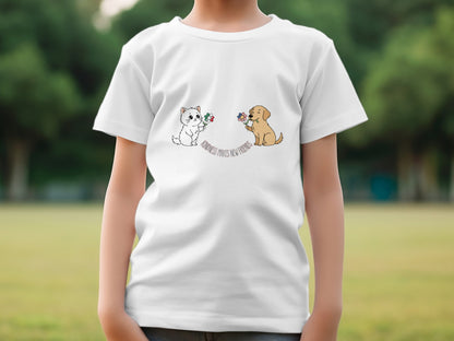 Adorable Cats and Dogs Kids Graphic T-Shirt