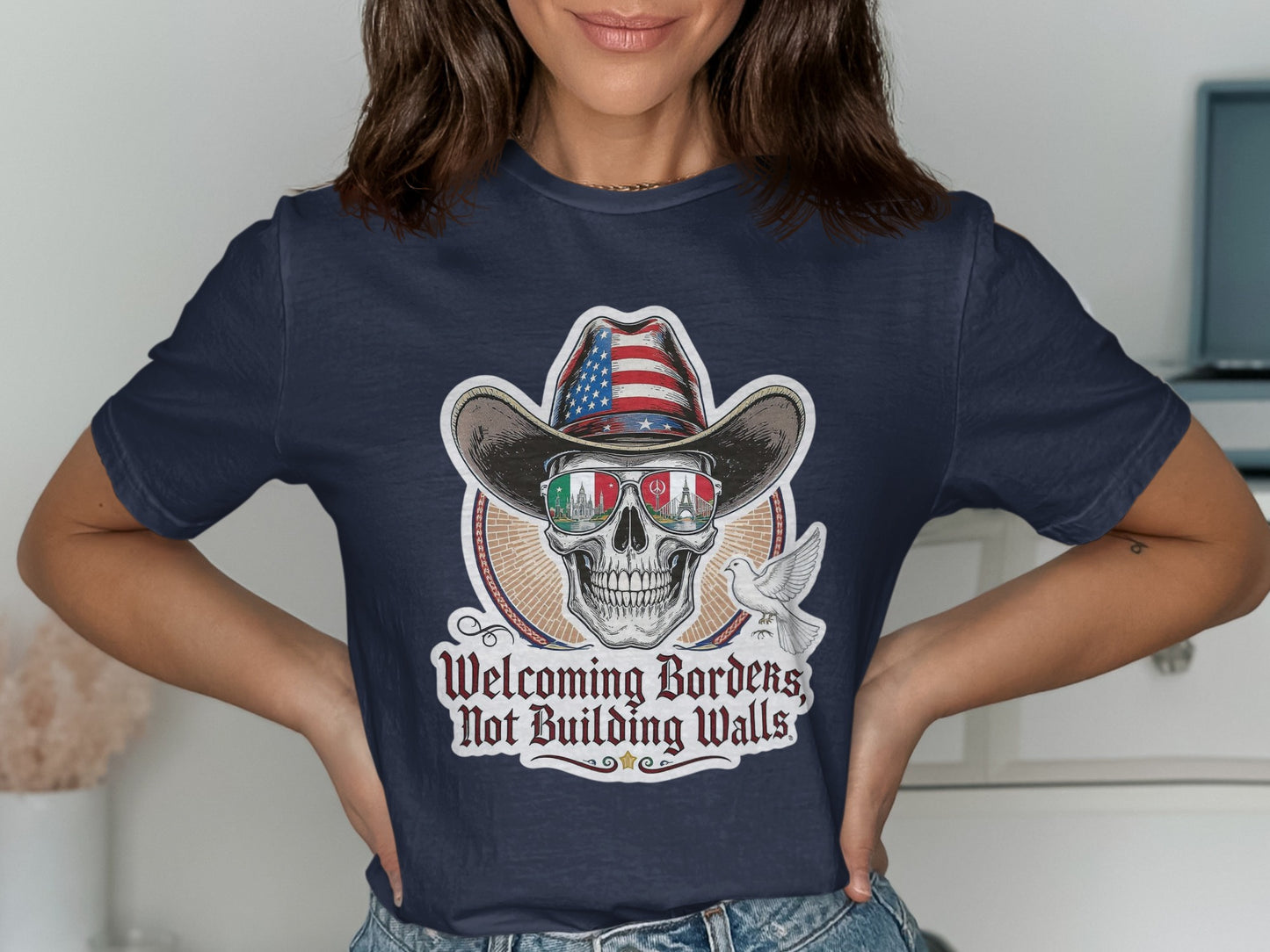 Welcoming Borders Not Building Walls T-shirt product
