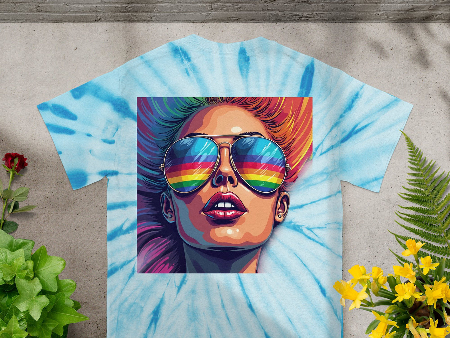 Colorful Reflective Sunglasses Design Unisex T-Shirt Product