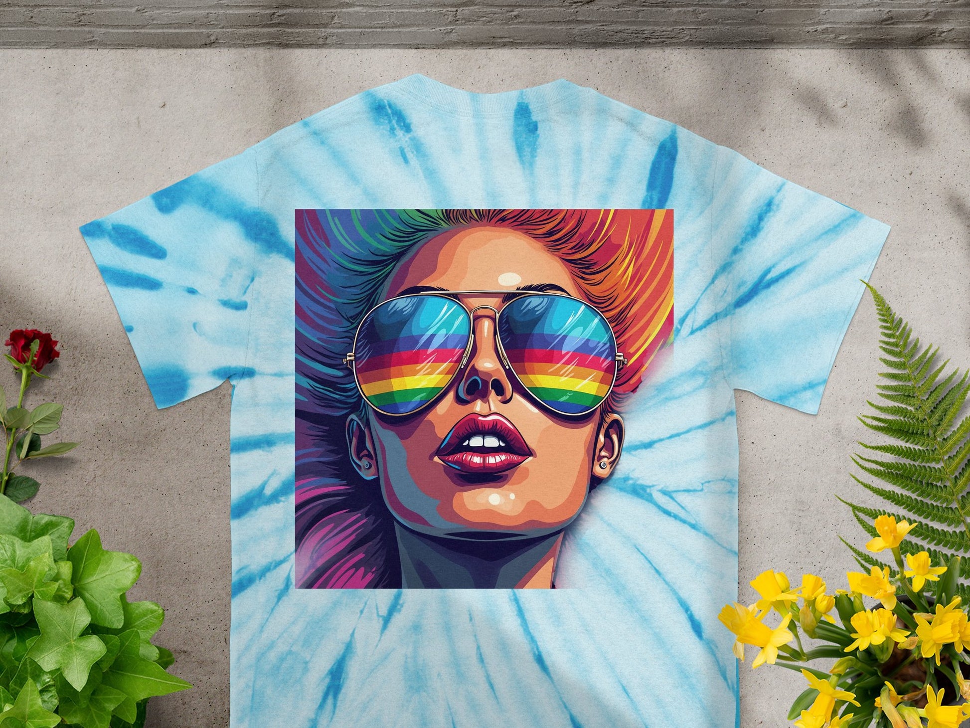 Colorful Reflective Sunglasses Design Unisex T-Shirt Product
