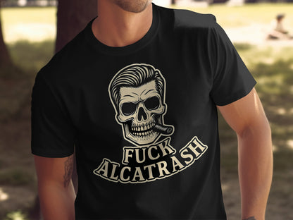 Edgy Skull and Text Graphic Statement Shirt product