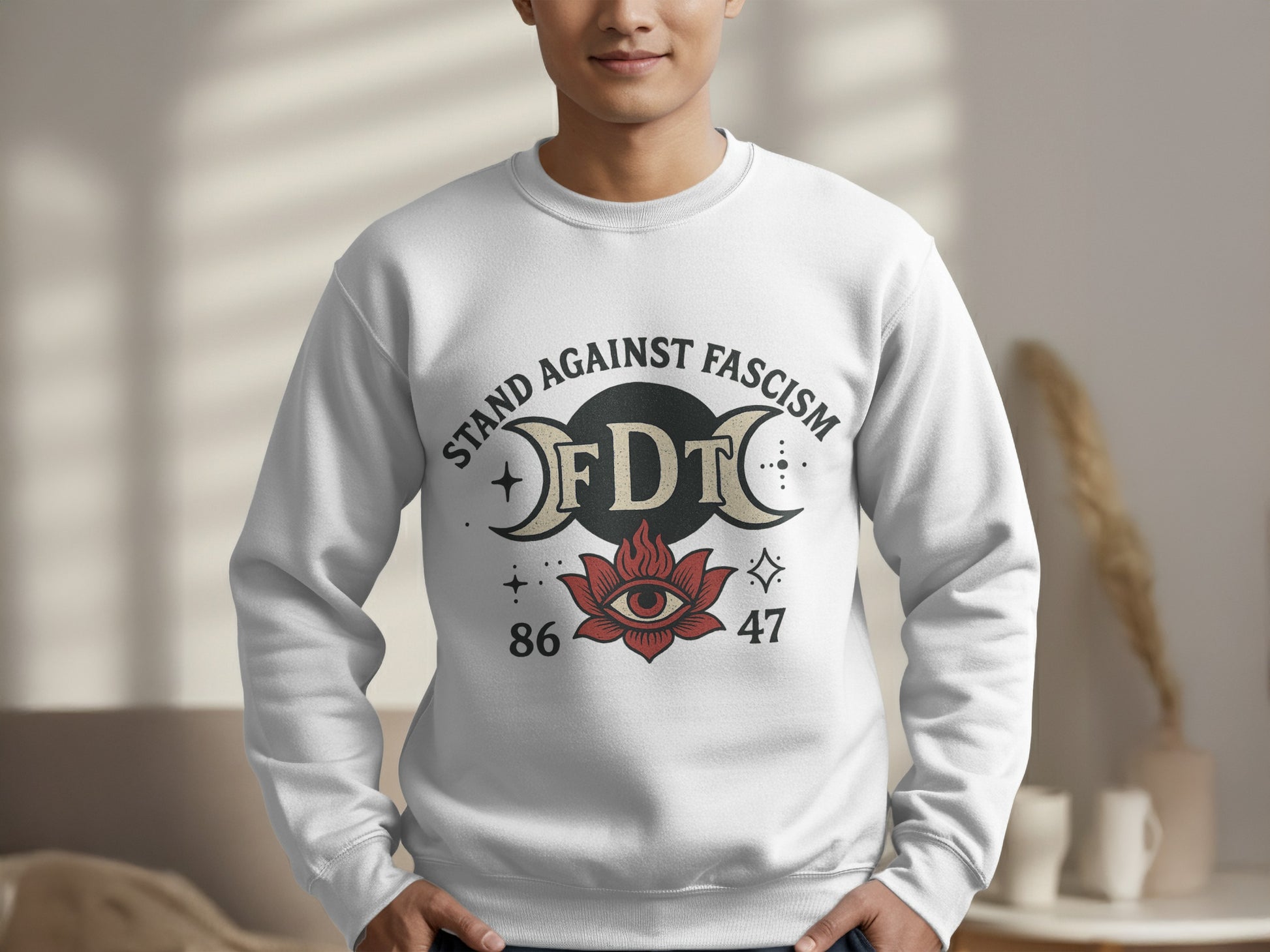 Stand Against Fascism Moon Eye Sweatshirt product
