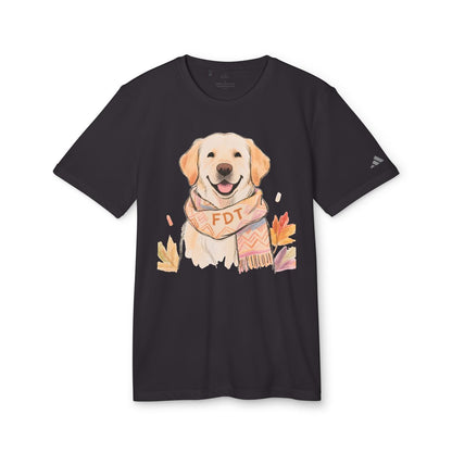 Cute Dog with Scarf in Fall Leaves Design Shirt