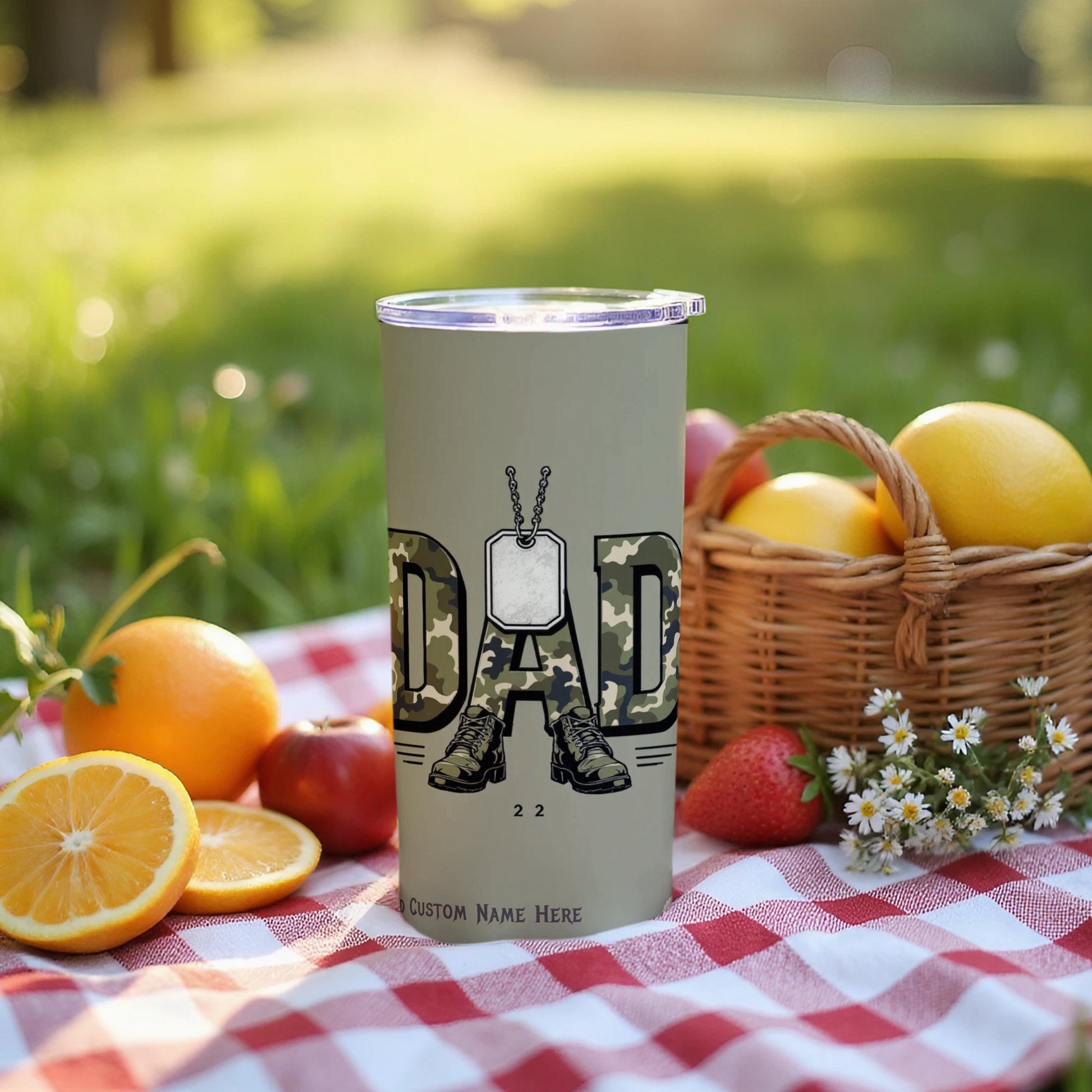 DAD Camouflage Boots Tumbler Personalized Beverage product type