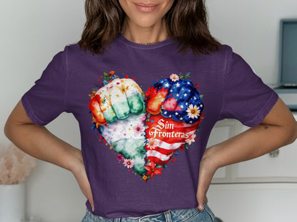 Heart Fist Sim Fronteras Graphic Print Shirt product type