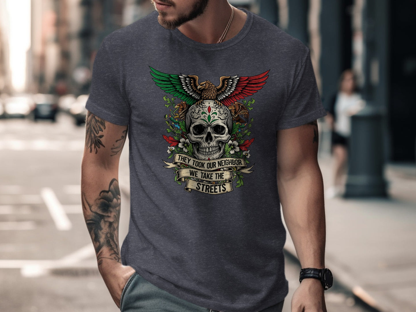 Skull Graphic They Took Our Neighbor T-Shirt product type