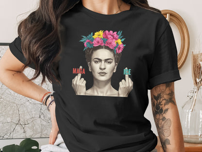 Colorful Floral Crown Art Statement T-Shirt