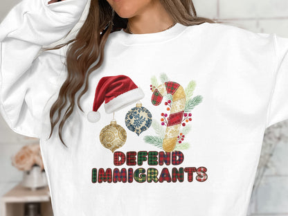 Defend Immigrants Christmas Sweatshirt Product