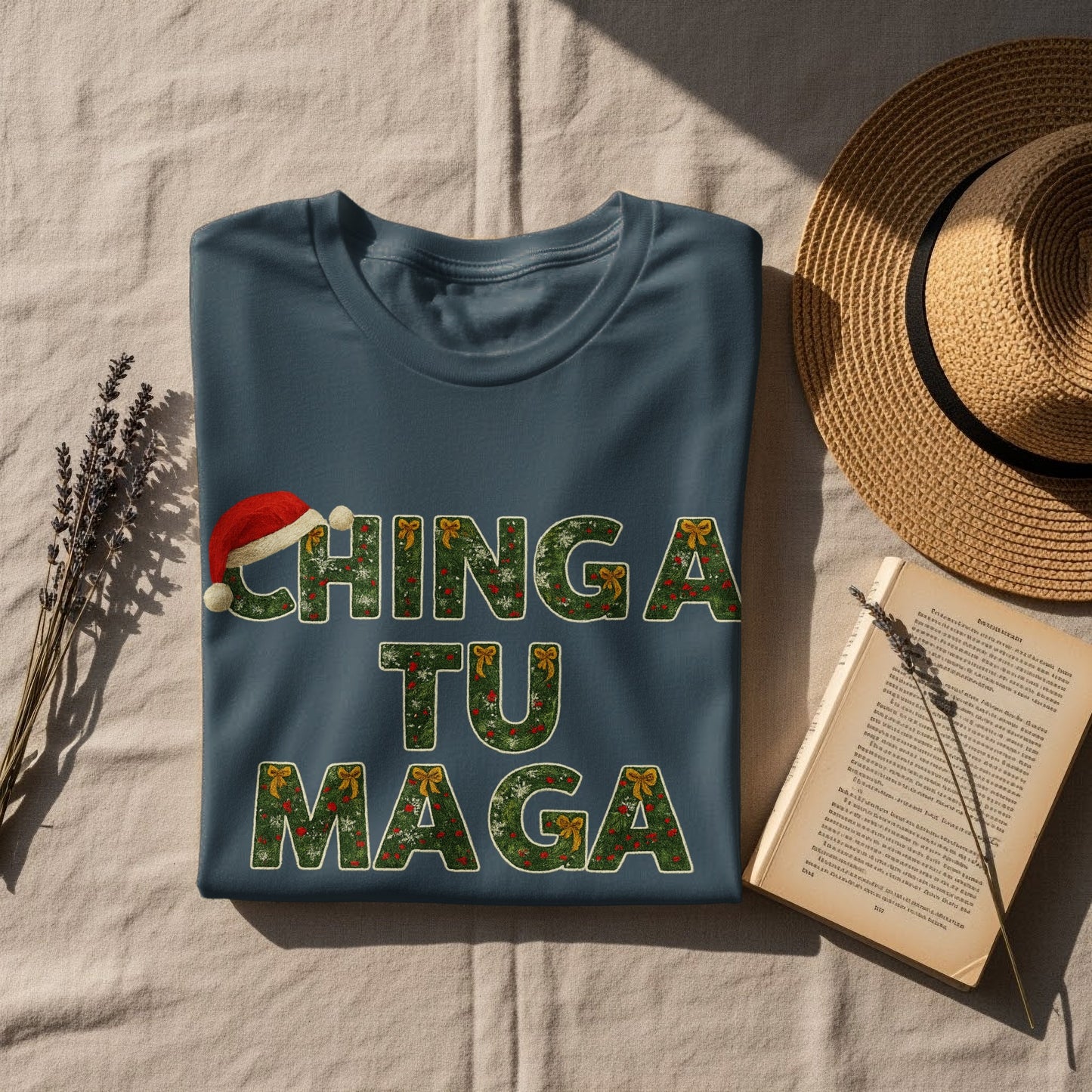 Chinga Tu Maga Festive Santa Hat Graphic Tee product