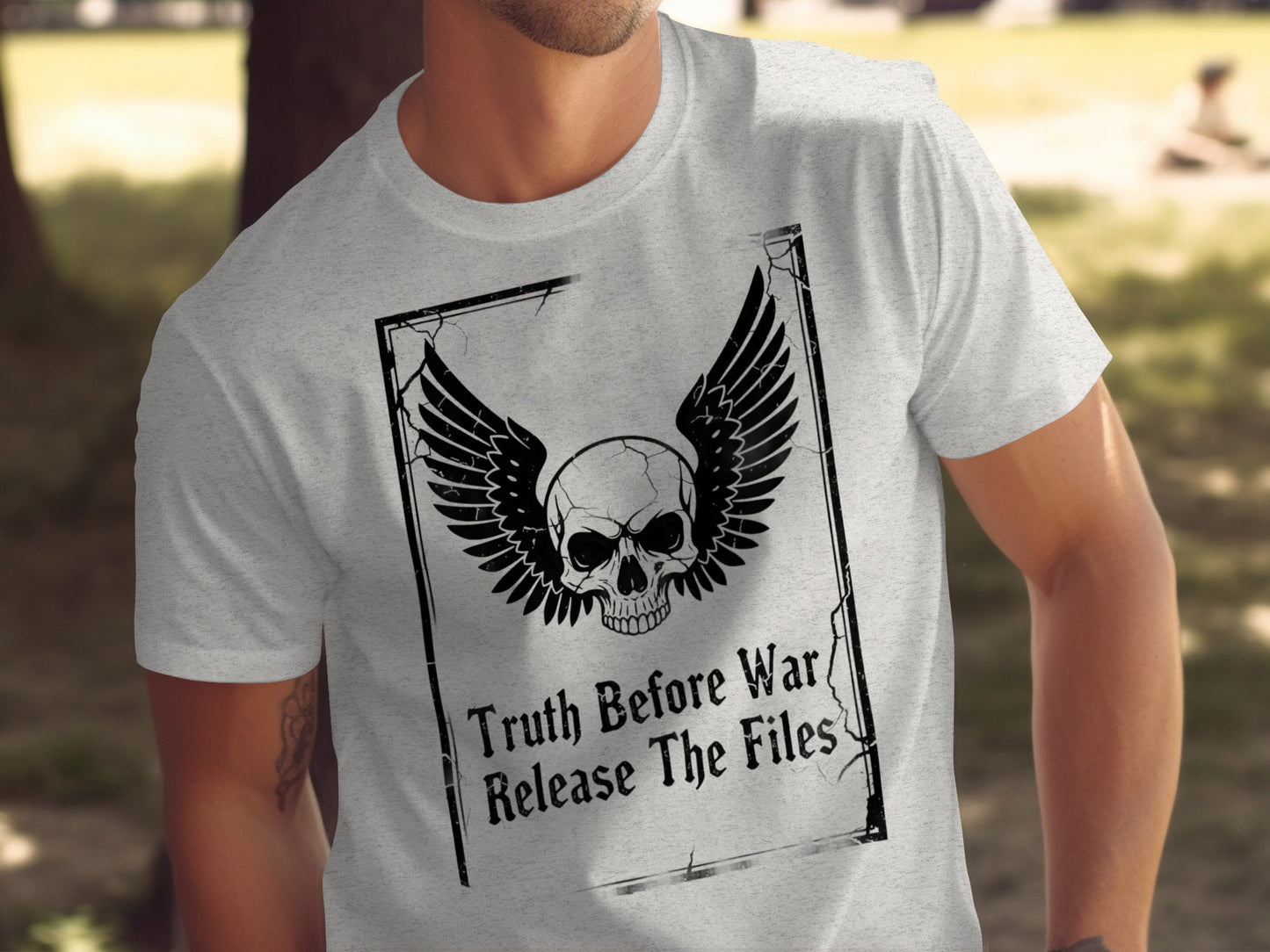 Truth Before War Release The Files Skull Wings T-Shirt