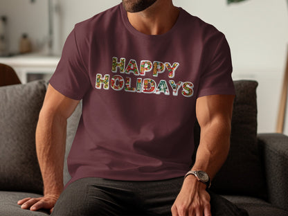 Festive Happy Holidays Graphic Tee for Holiday Celebrations