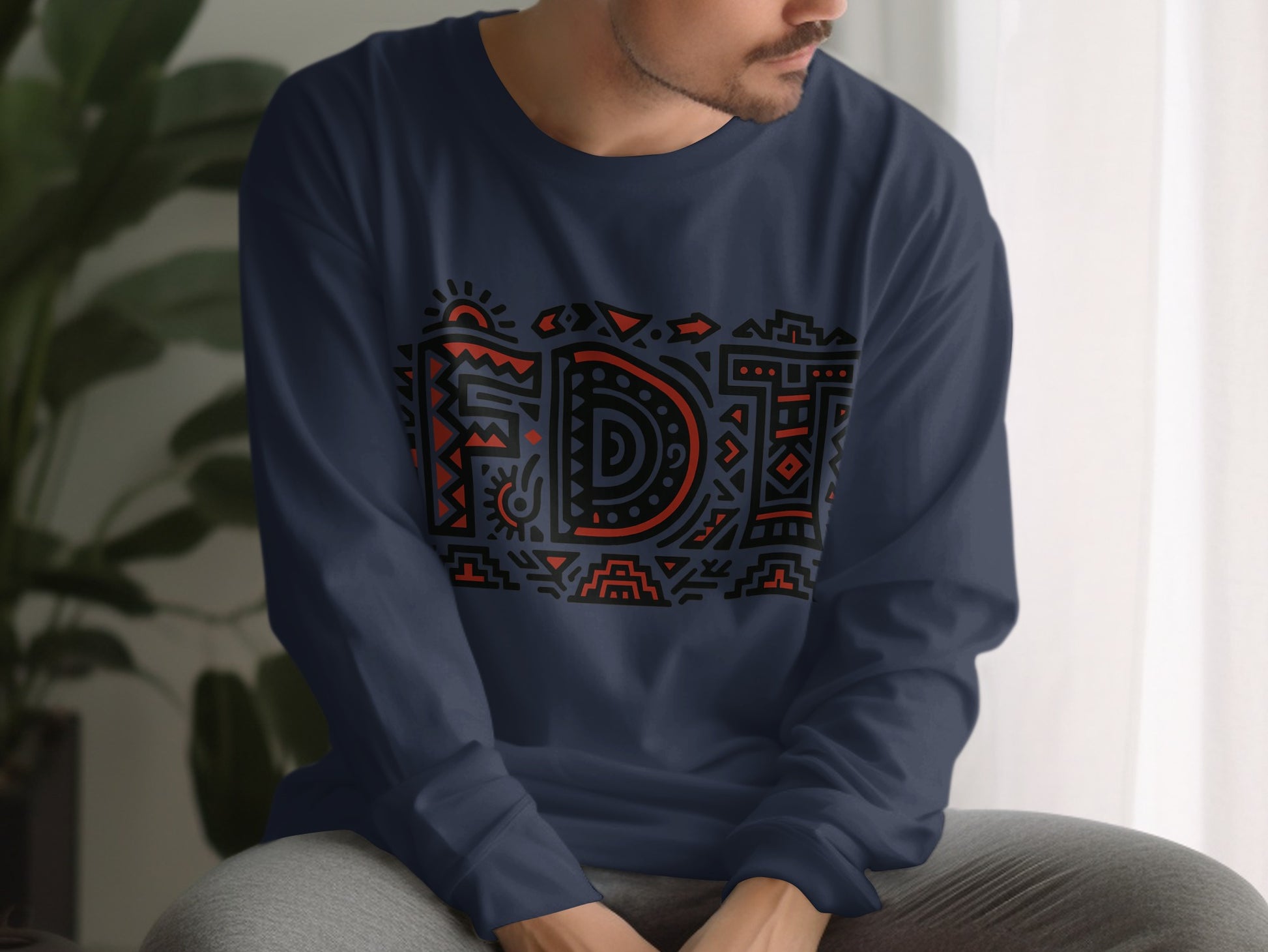 Stylish Urban Art Inspired Long Sleeve Shirt Product