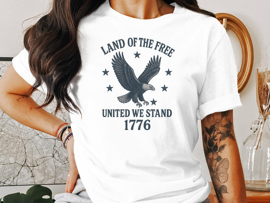 Land of the Free United We Stand Eagle 1776 T-shirt product