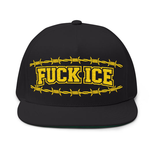 Bold Statement Black Hat with Yellow Embroidery Design