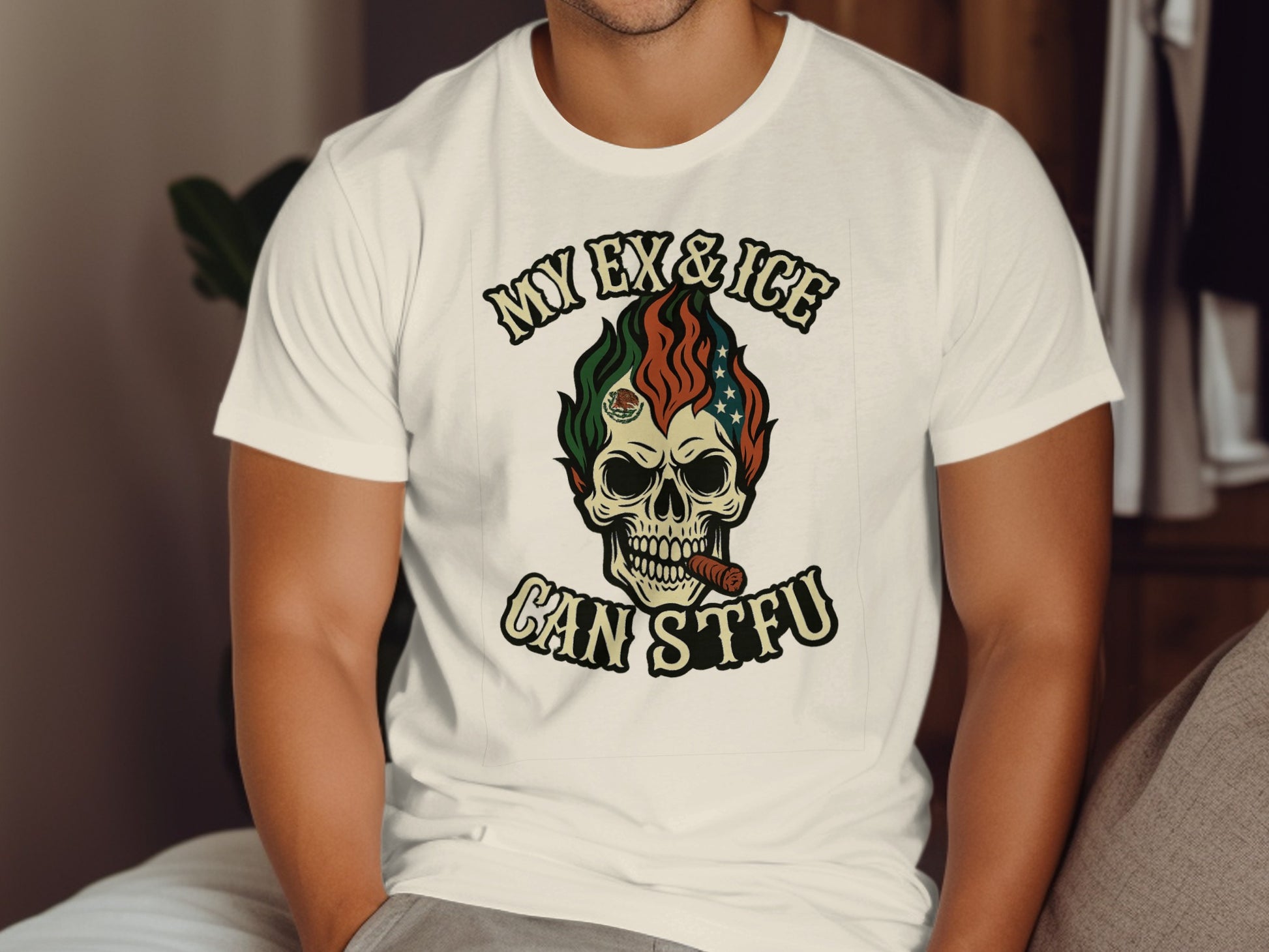 My Ex and Ice Can STFU Skull Graphic T-Shirt Product