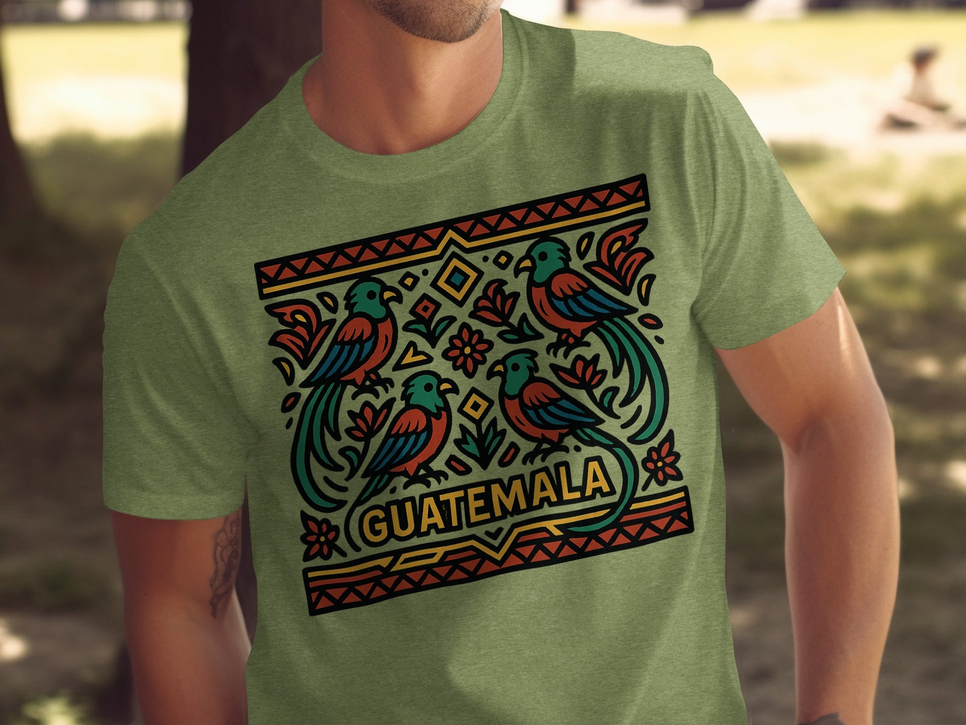Colorful Guatemala Bird Design Graphic T-shirt product type