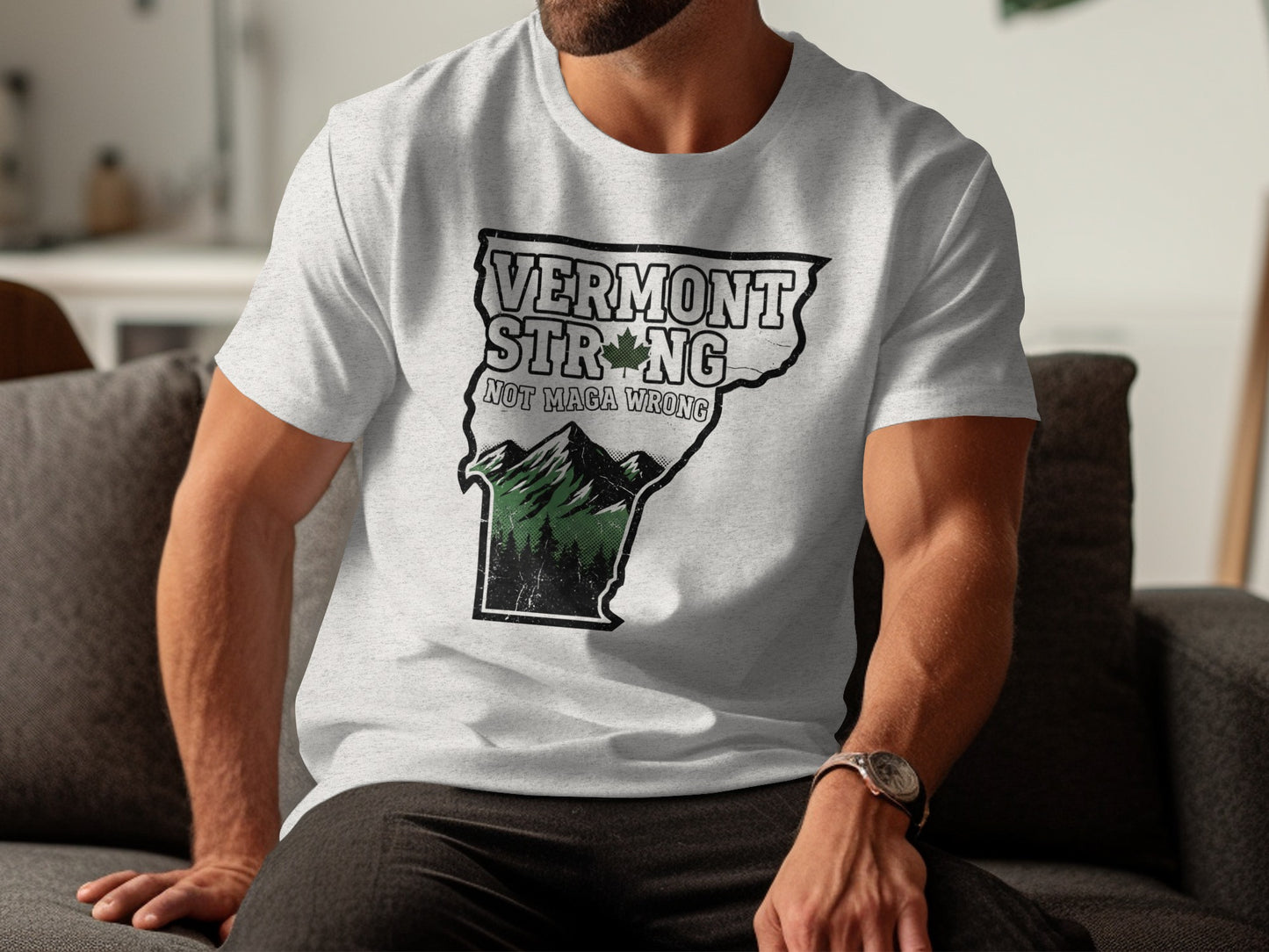 Vermont Strong Not Maga Wrong Graphic T-Shirt product