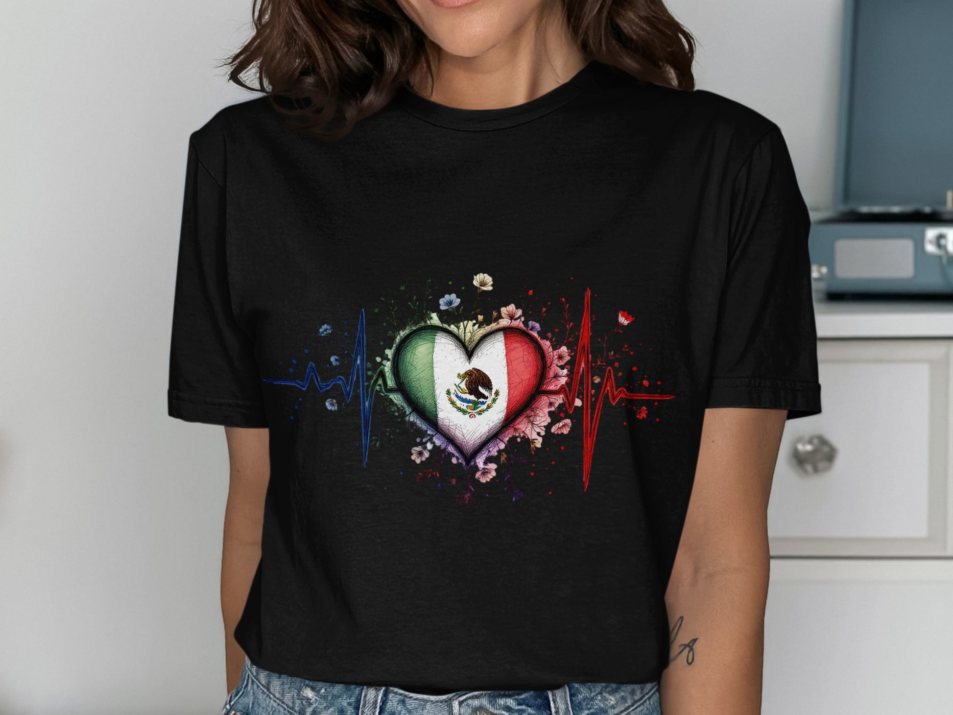 Heartbeat Mexico Flag Heartbeat Design T-shirt product type