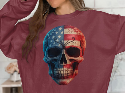 Patriotic Skull Graphic Long Sleeve product