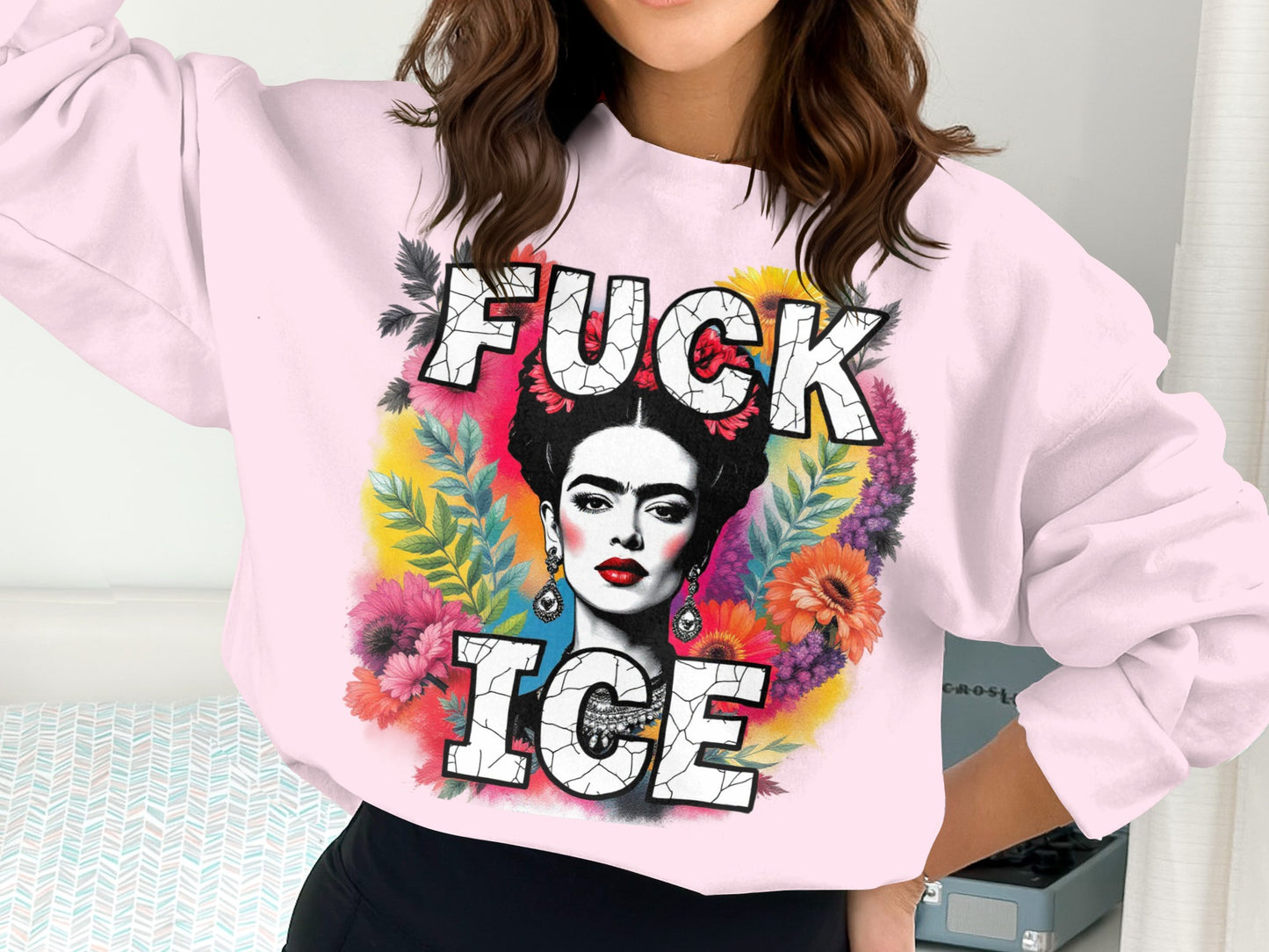 Fuck Ice Colorful Portrait Sweatshirt