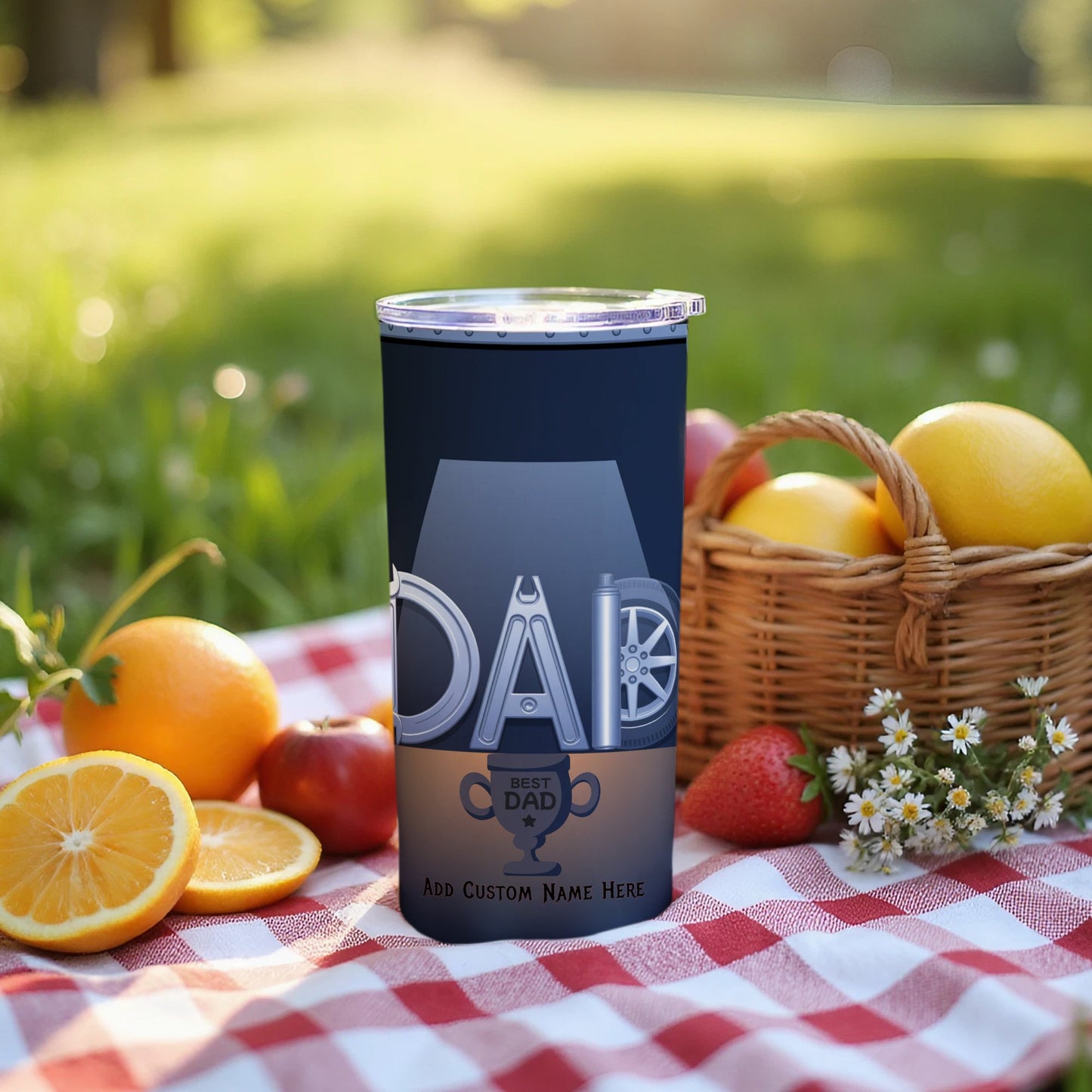 Best Dad Trophy Tumbler with Custom Name Product