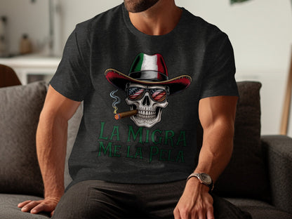 La Migra Me La Pela Skull Graphic T-Shirt product