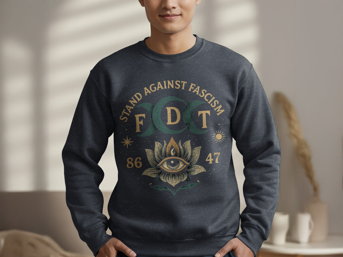 Stand Against Fascism Eye Print Sweatshirt product
