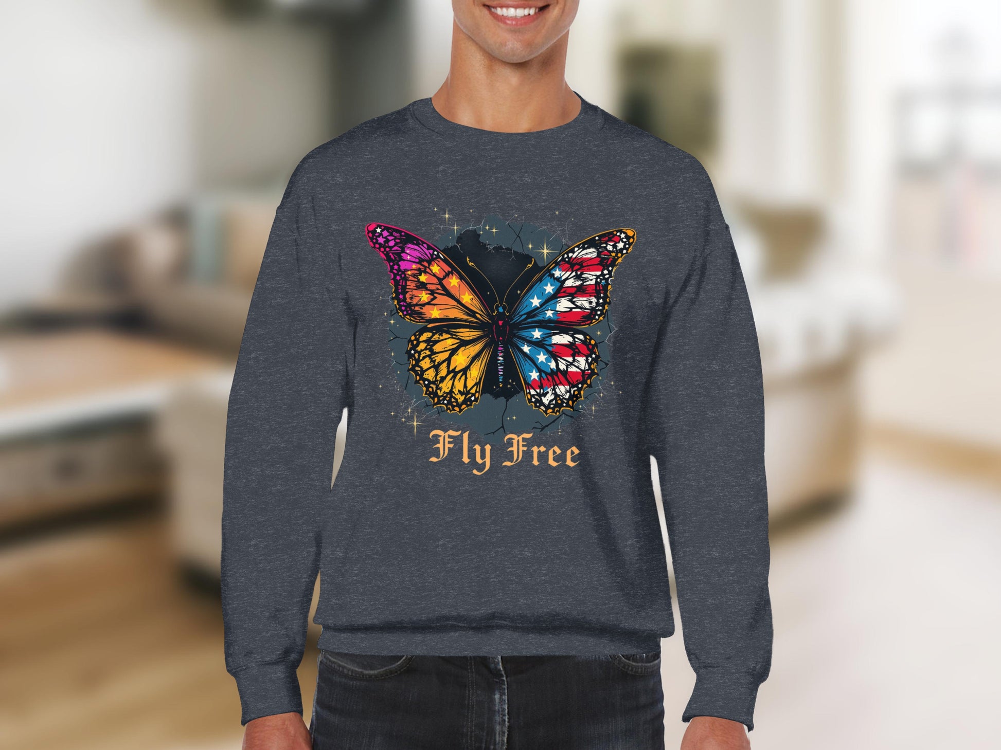 Fly Free Butterfly Graphic Sweatshirt Product
