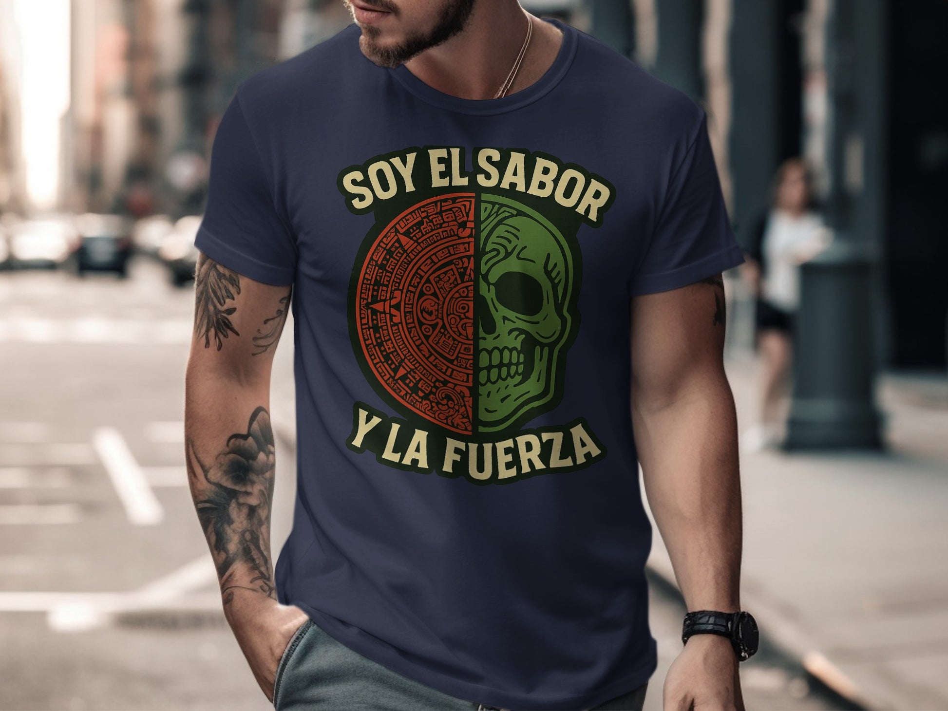 Soy El Sabor Y La Fuerza Skull Design Shirt product