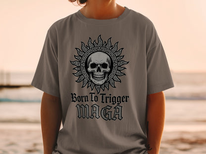 Born to Trigger MAGA Skull Graphic Tee Product