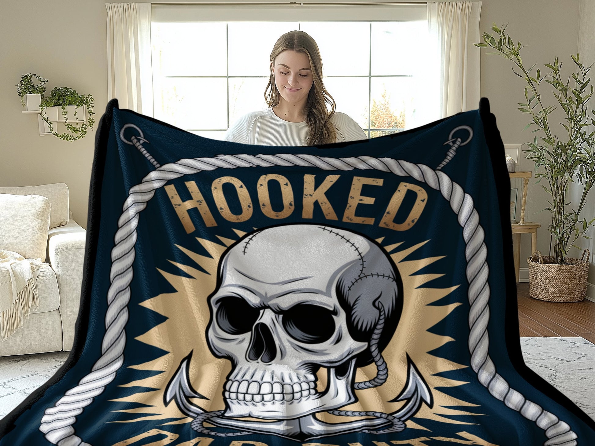 Hooked Skull Design Cozy and Unique Blanket product type