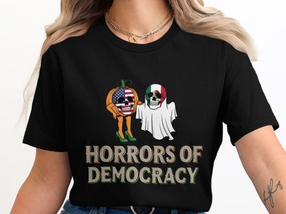 Horrors of Democracy Halloween Skull Ghost T-Shirt product type