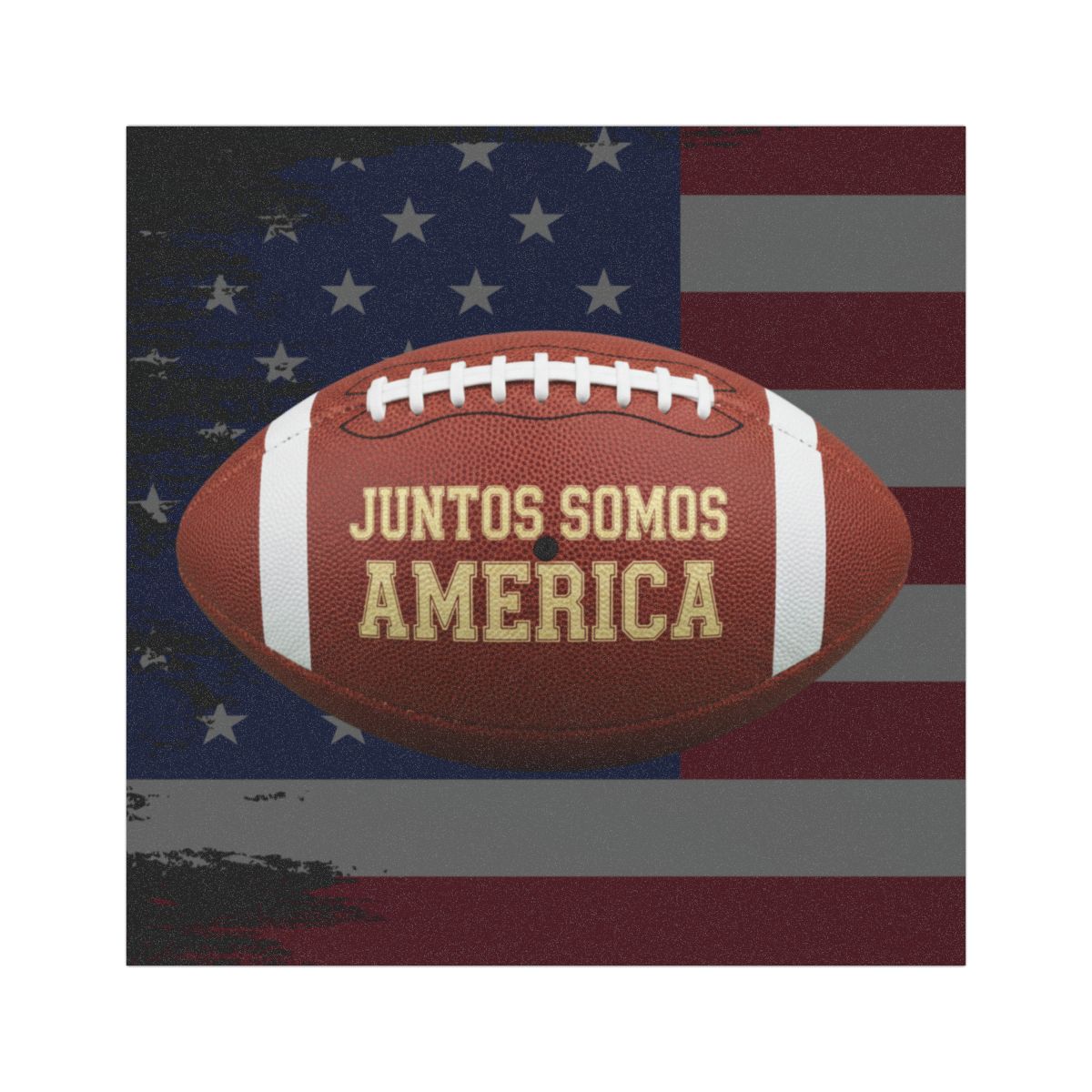 Juntos Somos America Football with American Flag Design