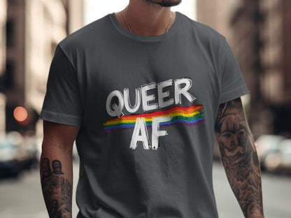Queer AF Rainbow Graphic Short Sleeve Tee product type