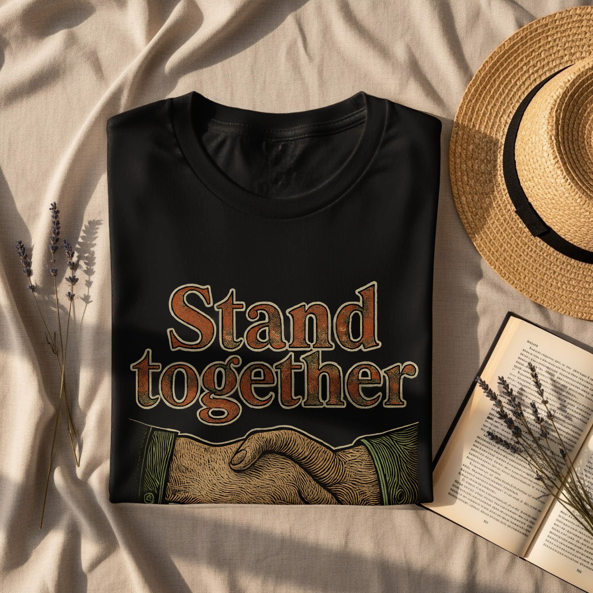 Stand Together Shirt with Handshake Graphic product type