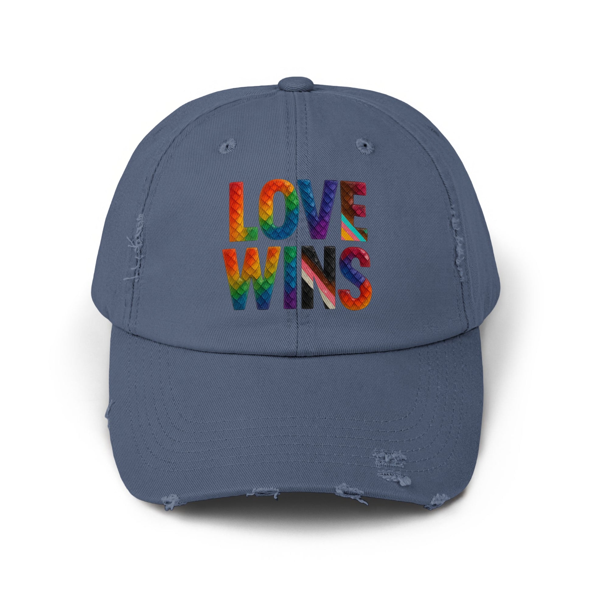 Love Wins Distressed Blue Cap product type