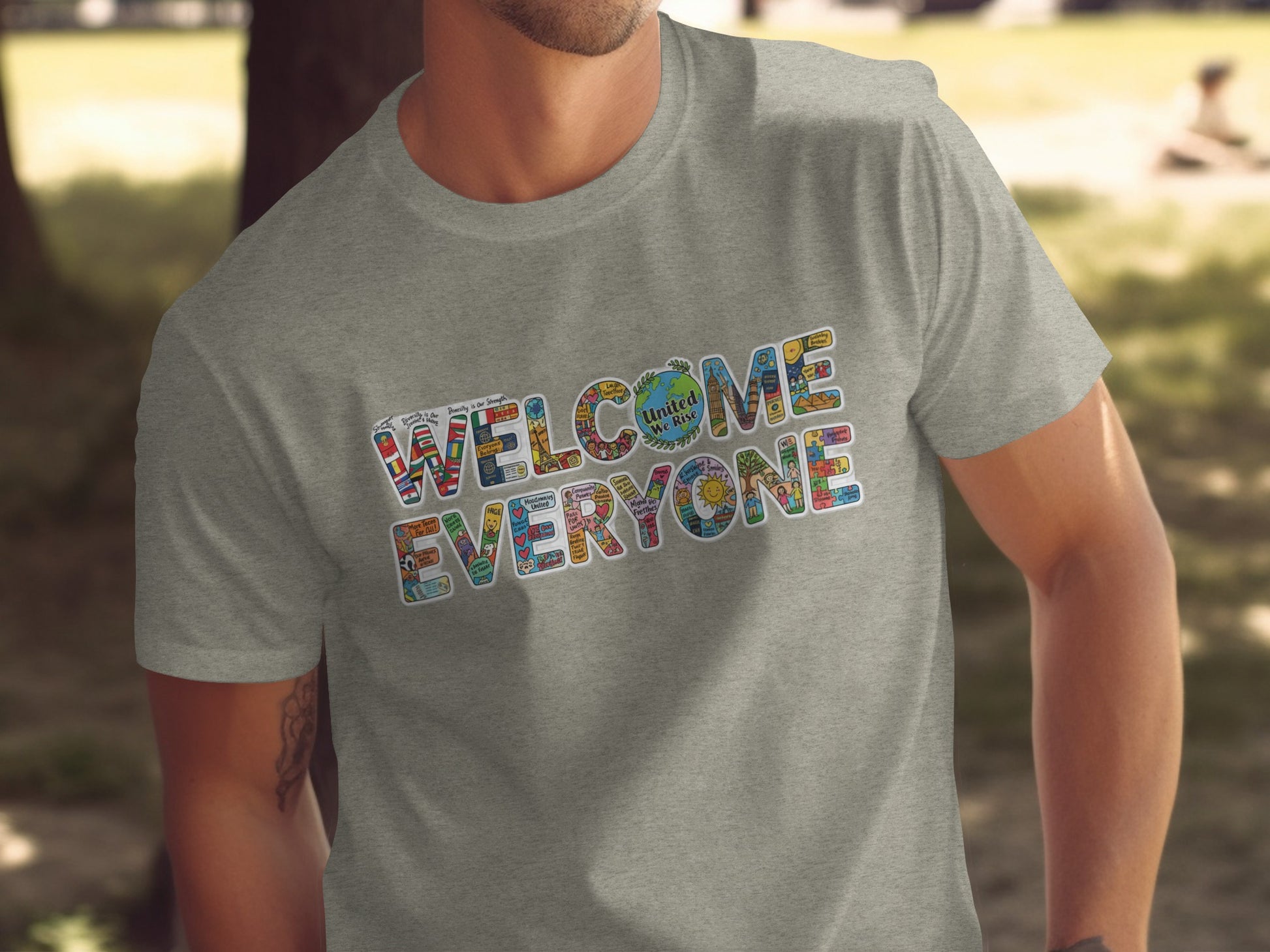 Welcome Everyone Graphic Design T-Shirt