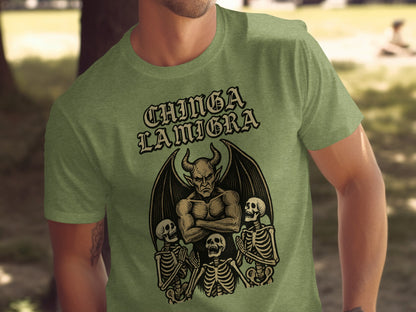 Chinga La Migra Graphic Print Devil T-Shirt product type
