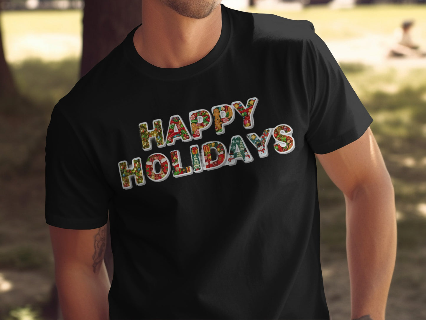 Festive Happy Holidays Design T-shirt for Celebrations