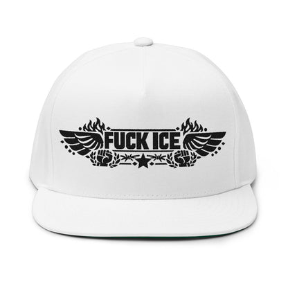 Bold Statement Fuck Ice Winged Graphic Cap