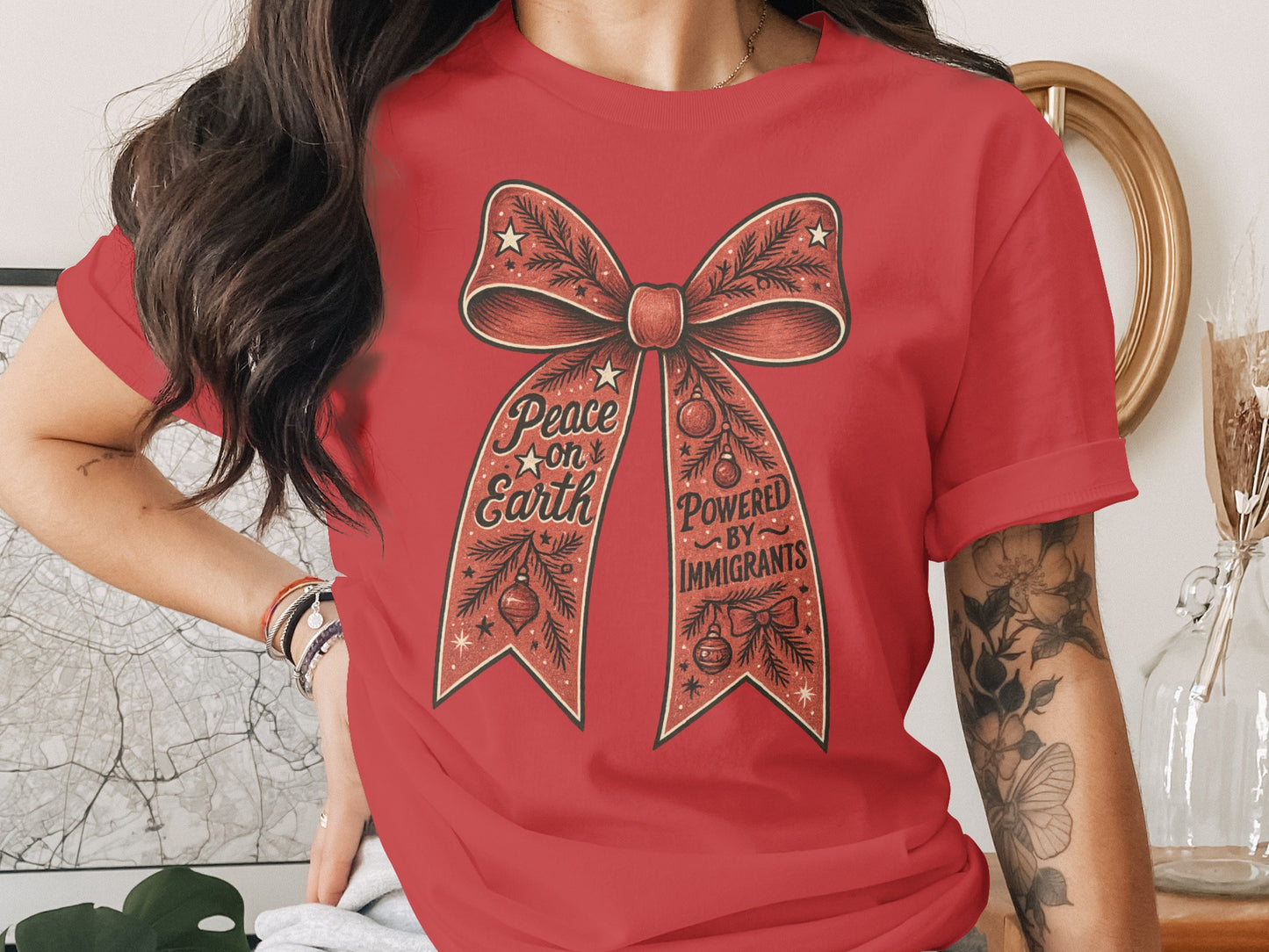 Peace on Earth Powered by Immigrants shirt
