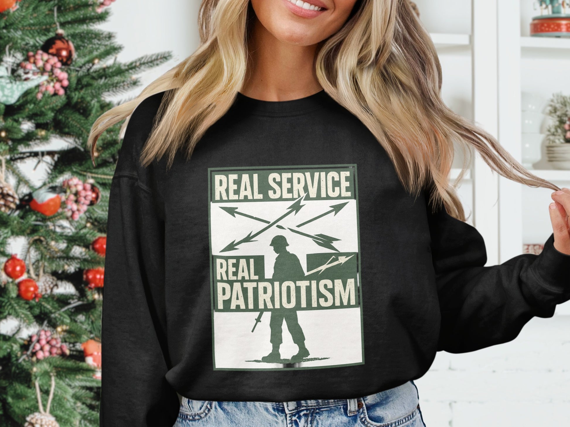 Real Service Real Patriotism Graphic Sweatshirt product type